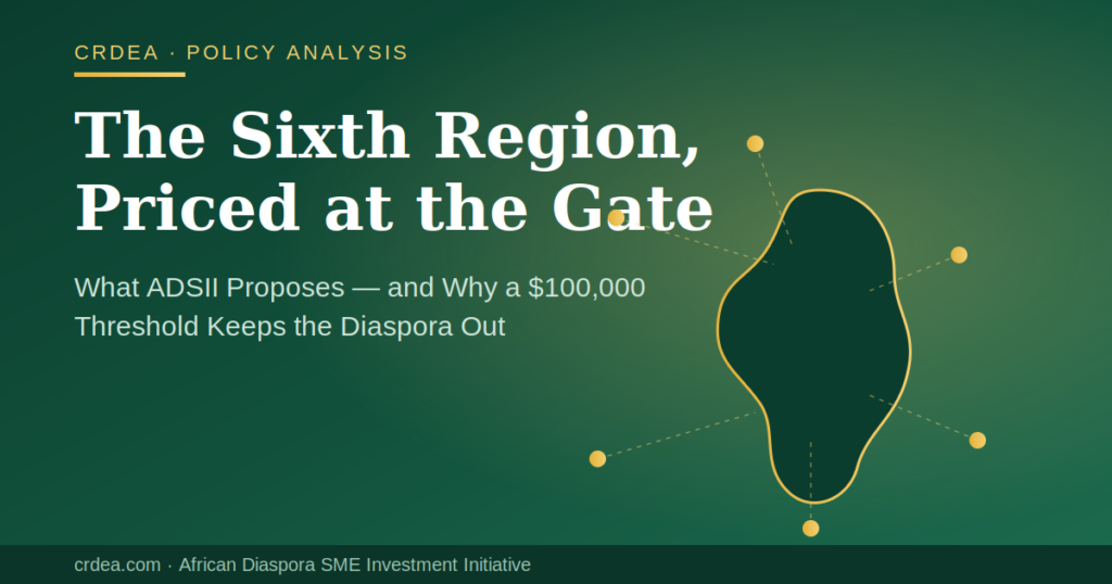 African diaspora investment and the African Union Sixth Region — the ADSII pilot concept.